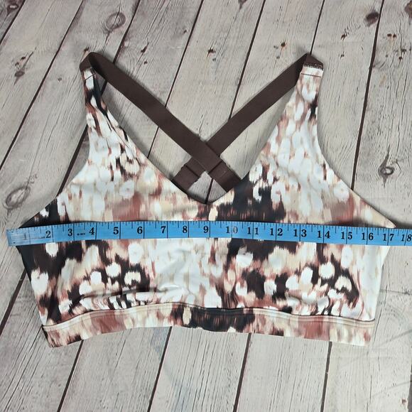 aerie OFFLINE Shine Strappy Back Sports Bra in Cocoa Cream XL NWT - Picture 9 of 10